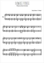 Téléchargez l'arrangement pour piano de la partition de Hawaii ponoi en PDF